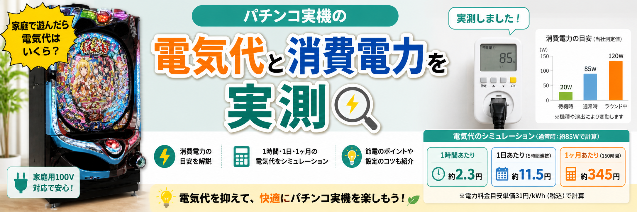 パチンコ実機の電気代と消費電力を実測