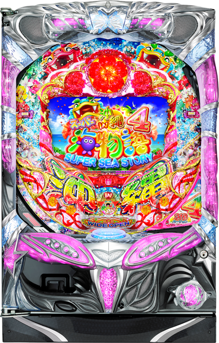 【中古パチンコ実機】CRスーパー海物語IN沖縄4(シルバー枠)（循環加工・7か月保証付き）
